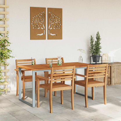 vidaXL Garden Table Grey 160 x 80 x 75 cm Solid Acacia Wood