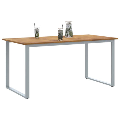 vidaXL Garden Table Grey 160 x 80 x 75 cm Solid Acacia Wood