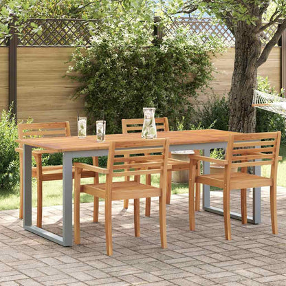 vidaXL Garden Table Grey 200 x 90 x 75 cm Solid Acacia Wood