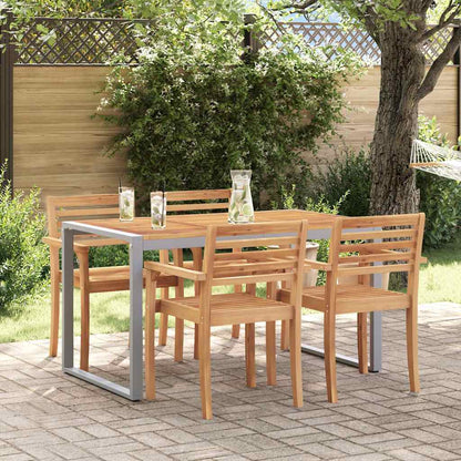vidaXL Garden Table Grey 140 x 80 x 75 cm Solid Acacia Wood