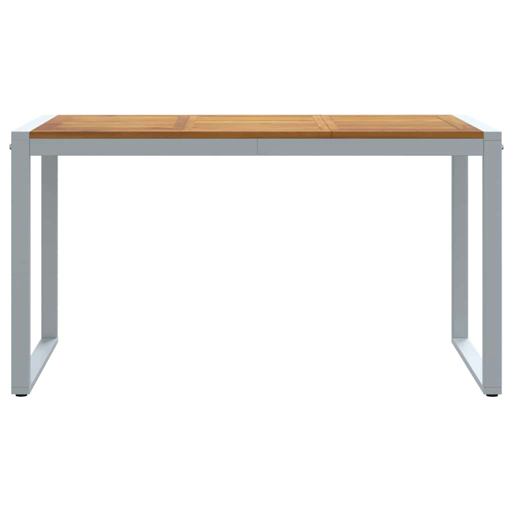 vidaXL Garden Table Grey 140 x 80 x 75 cm Solid Acacia Wood