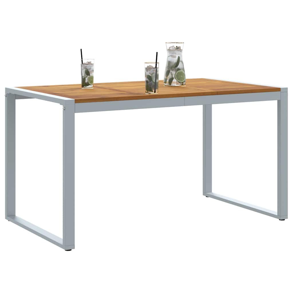 vidaXL Garden Table Grey 140 x 80 x 75 cm Solid Acacia Wood