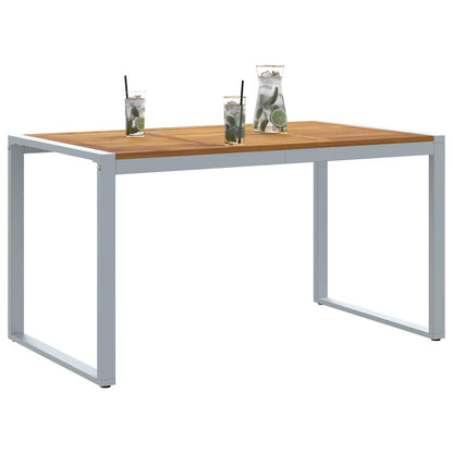 vidaXL Garden Table Grey 140 x 80 x 75 cm Solid Acacia Wood