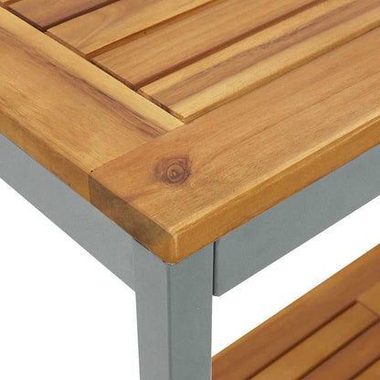 vidaXL Outdoor Table with Storage Natural and Grey 80 x 35 x 75 cm