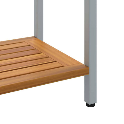 vidaXL Outdoor Table with Storage Natural and Grey 80 x 35 x 75 cm