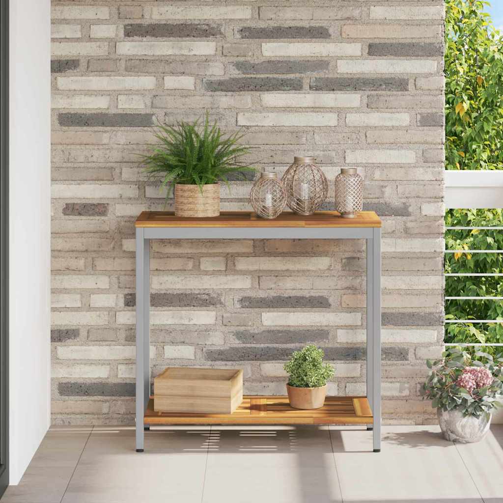vidaXL Outdoor Table with Storage Natural and Grey 80 x 35 x 75 cm