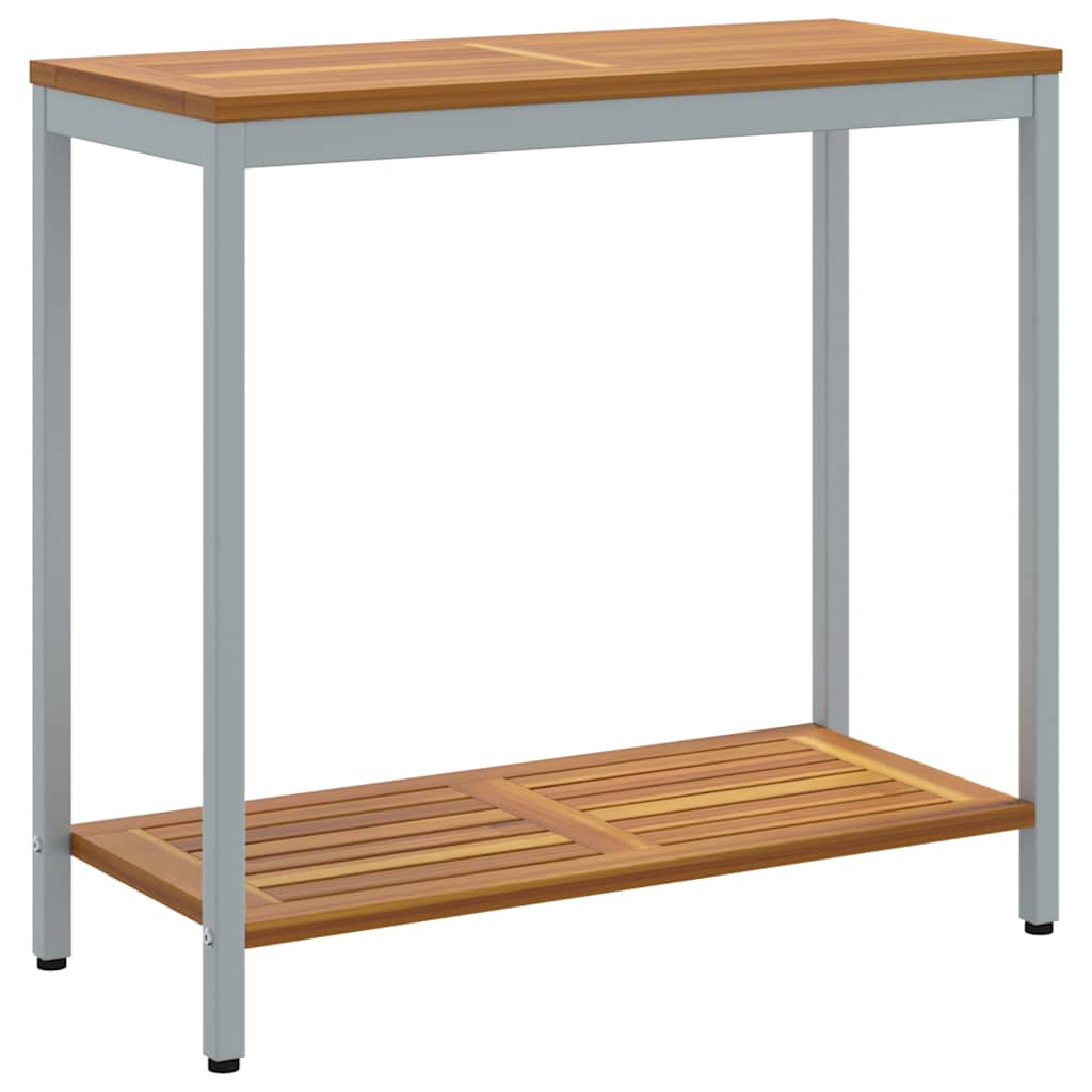 vidaXL Outdoor Table with Storage Natural and Grey 80 x 35 x 75 cm
