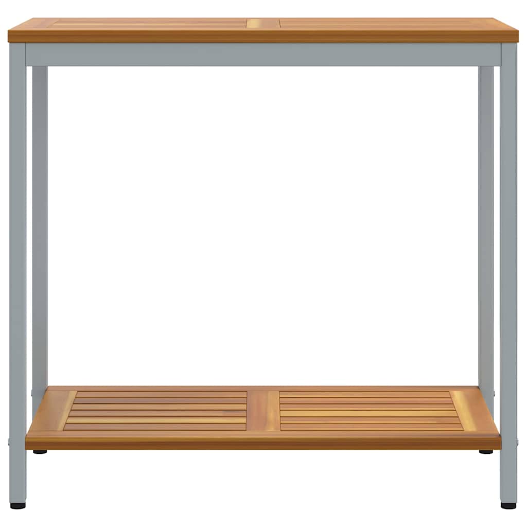 vidaXL Outdoor Table with Storage Natural and Grey 80 x 35 x 75 cm