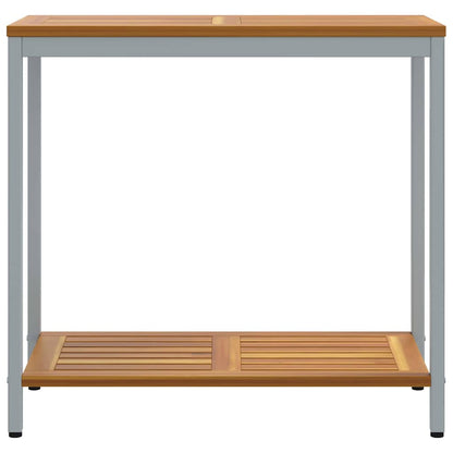 vidaXL Outdoor Table with Storage Natural and Grey 80 x 35 x 75 cm