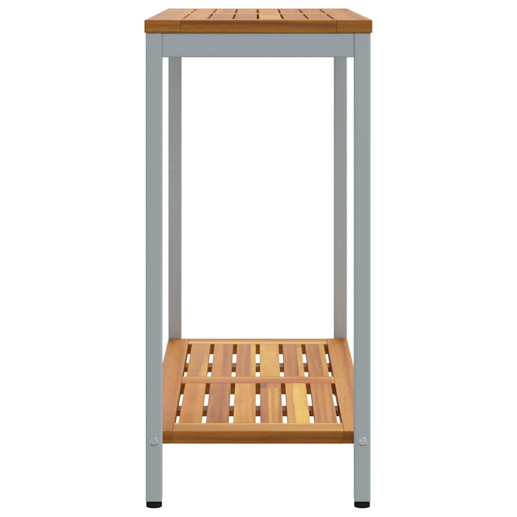 vidaXL Outdoor Table with Storage Natural and Grey 80 x 35 x 75 cm