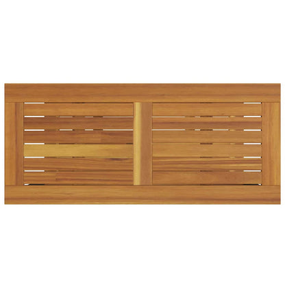 vidaXL Outdoor Table with Storage Natural and Grey 80 x 35 x 75 cm