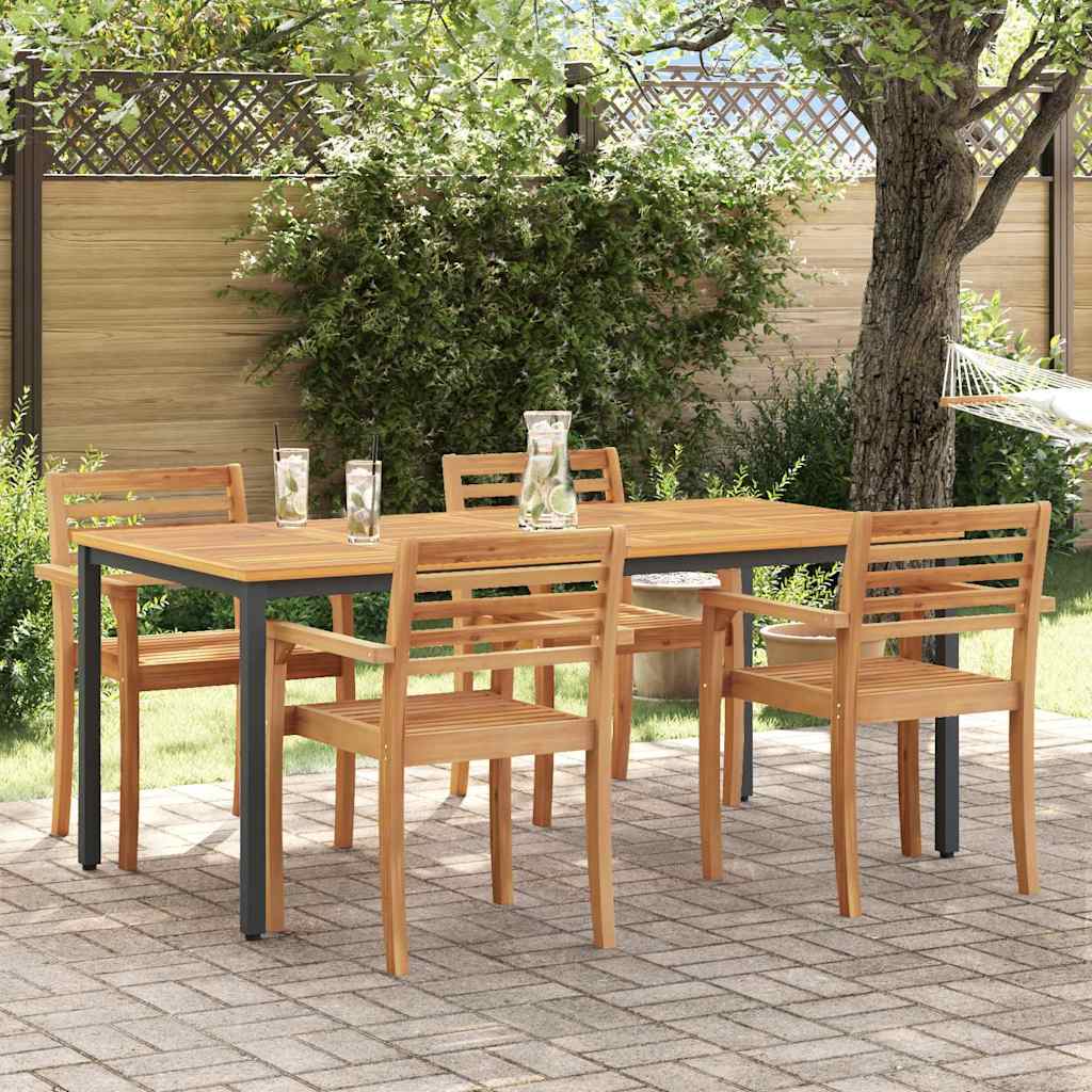 vidaXL Outdoor Table Natural and Black 180 x 90 x 75 cm