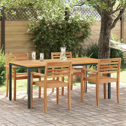 vidaXL Outdoor Table Natural and Black 180 x 90 x 75 cm