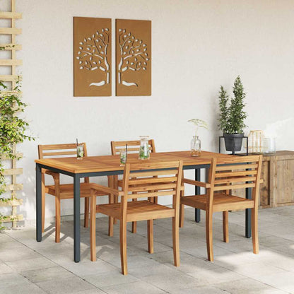 vidaXL Outdoor Table Natural and Black 180 x 90 x 75 cm