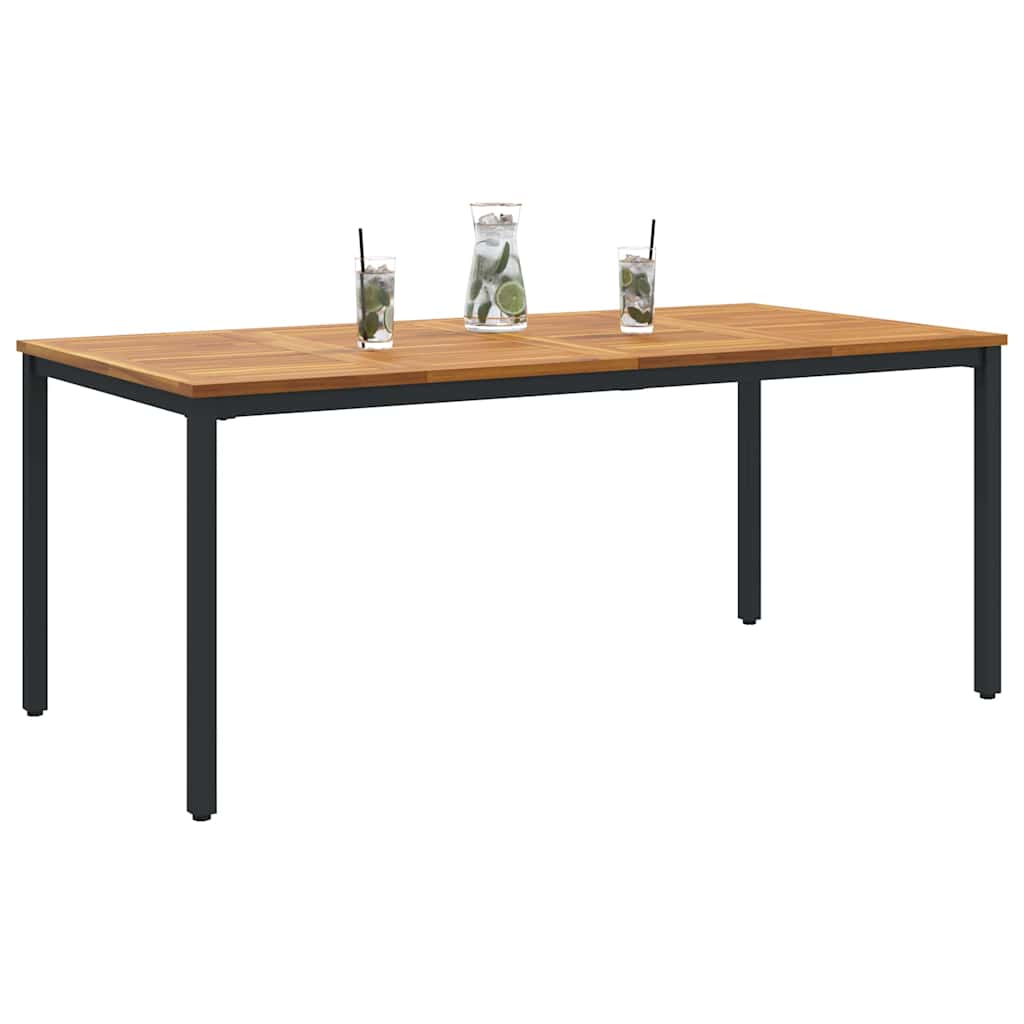 vidaXL Outdoor Table Natural and Black 180 x 90 x 75 cm