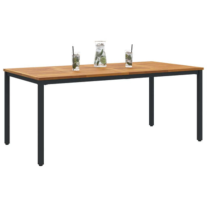 vidaXL Outdoor Table Natural and Black 180 x 90 x 75 cm