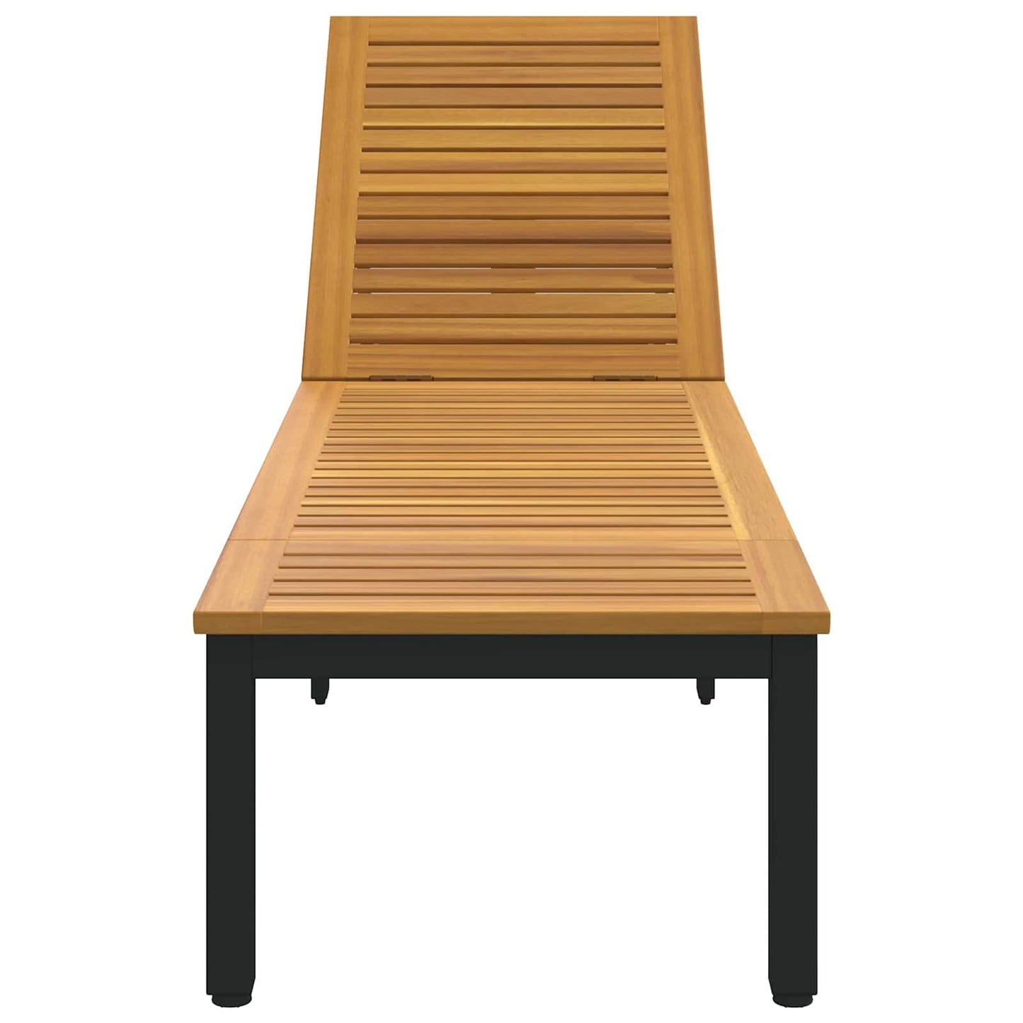 vidaXL Sun lounger Reclining Black 200 x 55 x 35 cm Solid Acacia Wood