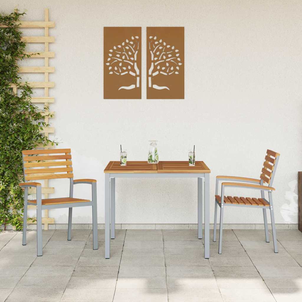 vidaXL Garden Chair 2 pcs Brown 56 x 57 x 87 cm Solid Acacia Wood