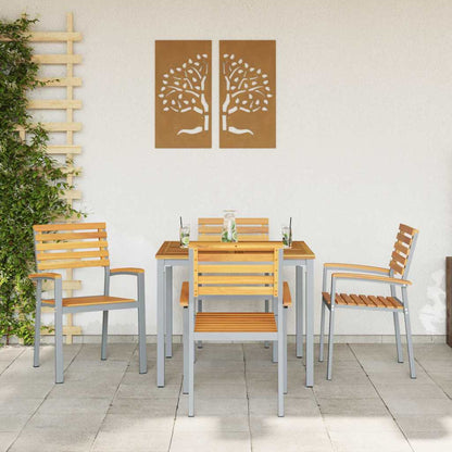 vidaXL Garden Chair 4 pcs Brown Solid Acacia Wood Stackable