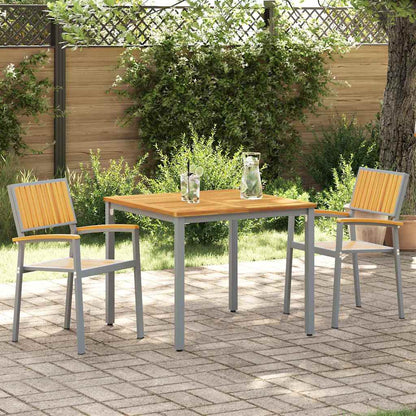 vidaXL Stacking Chair 2 pcs Brown 56 x 57 x 87 cm Solid Acacia Wood