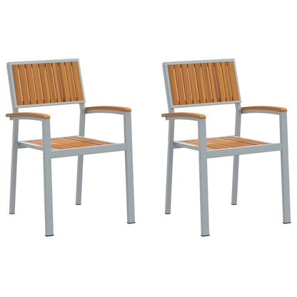 vidaXL Stacking Chair 2 pcs Brown 56 x 57 x 87 cm Solid Acacia Wood