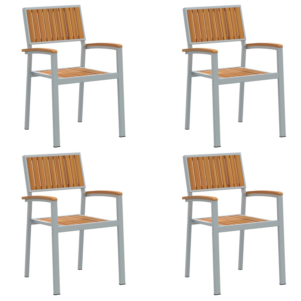 vidaXL Stacking Chair 4 pcs Brown 56 x 57 x 87 cm Solid Acacia Wood