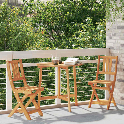 vidaXL Garden Chair with Cushion Folding 2 pcs Solid Acacia Wood