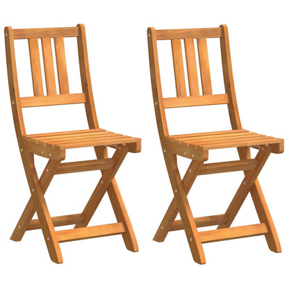 vidaXL Garden Chair with Cushion Folding 2 pcs Solid Acacia Wood