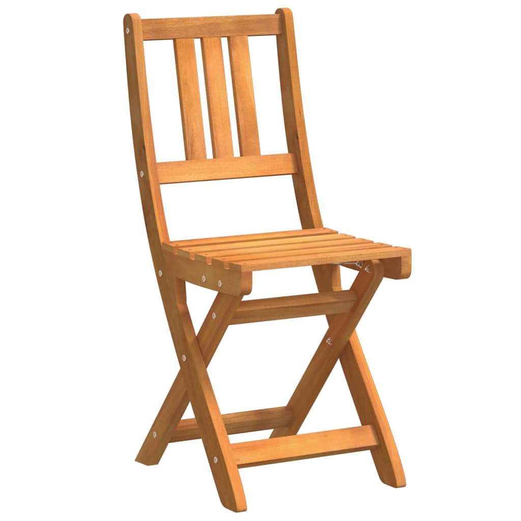 vidaXL Garden Chair with Cushion Folding 2 pcs Solid Acacia Wood