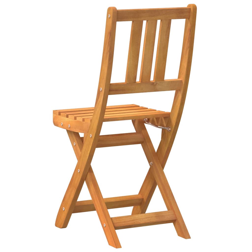 vidaXL Garden Chair with Cushion Folding 2 pcs Solid Acacia Wood