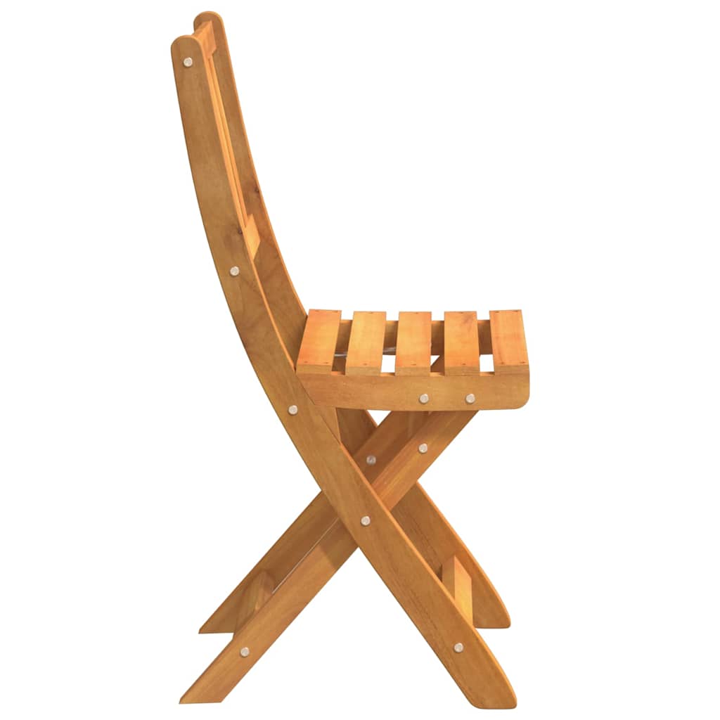 vidaXL Garden Chair with Cushion Folding 2 pcs Solid Acacia Wood