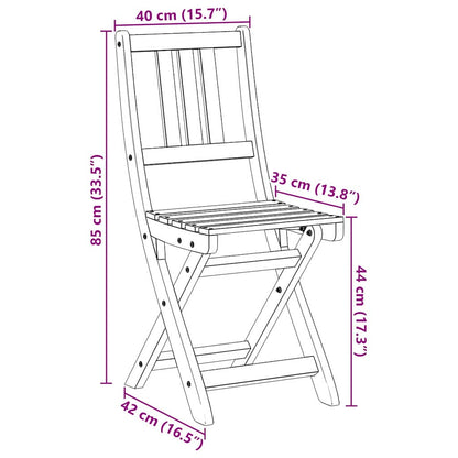 vidaXL Garden Chair with Cushion Folding 2 pcs Solid Acacia Wood