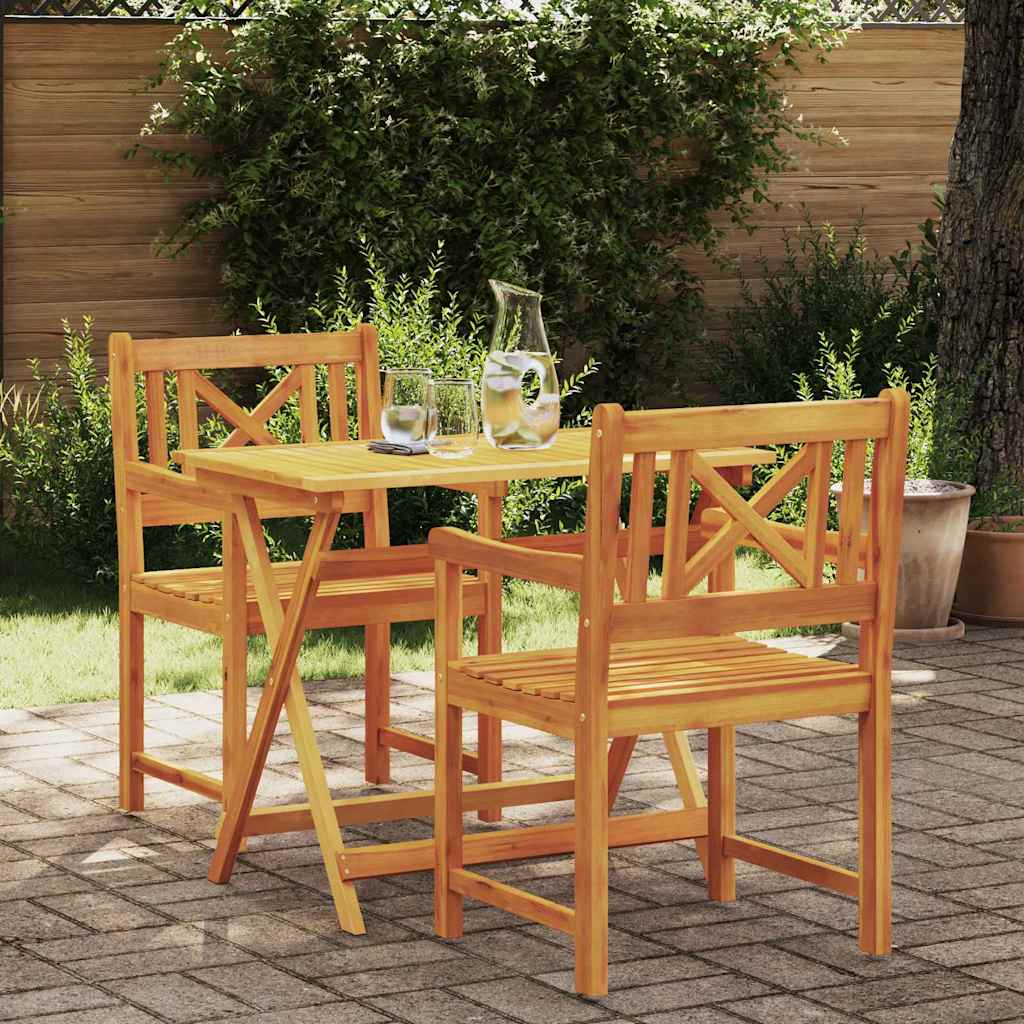 vidaXL Garden Chairs 2 pcs Natural Solid Acacia Wood