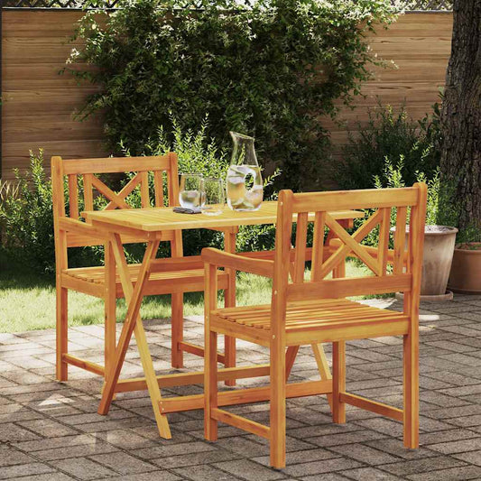 vidaXL Garden Chairs 2 pcs Natural Solid Acacia Wood