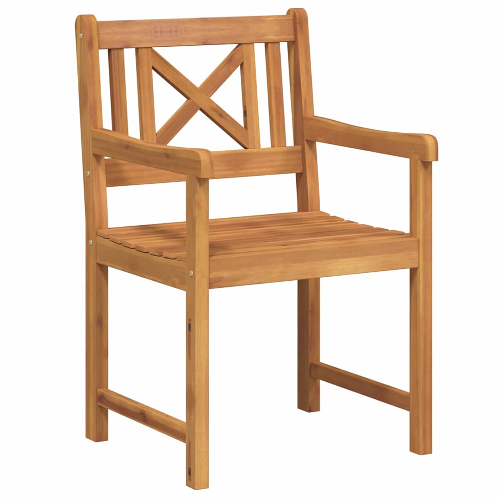 vidaXL Garden Chairs 2 pcs Natural Solid Acacia Wood