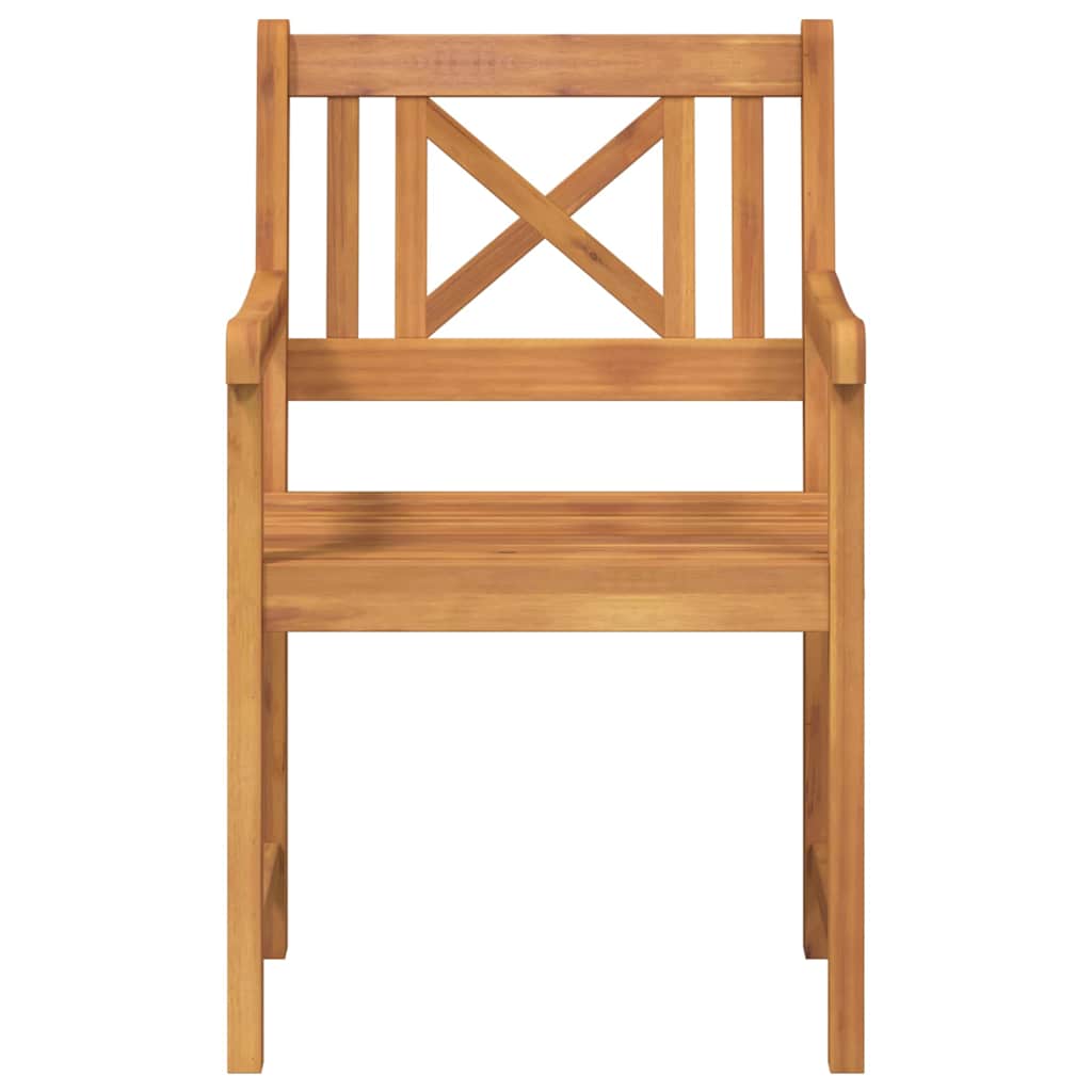 vidaXL Garden Chairs 2 pcs Natural Solid Acacia Wood