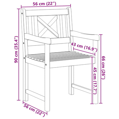 vidaXL Garden Chairs 2 pcs Natural Solid Acacia Wood