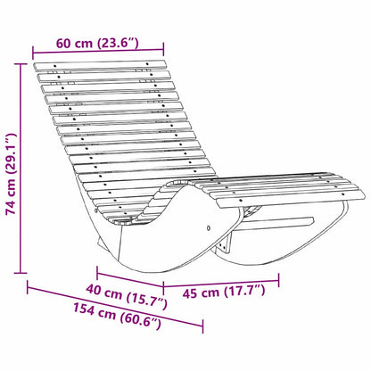 vidaXL Lounger 2-person 2 pcs Brown 154 x 60 x 74 cm Solid Acacia Wood