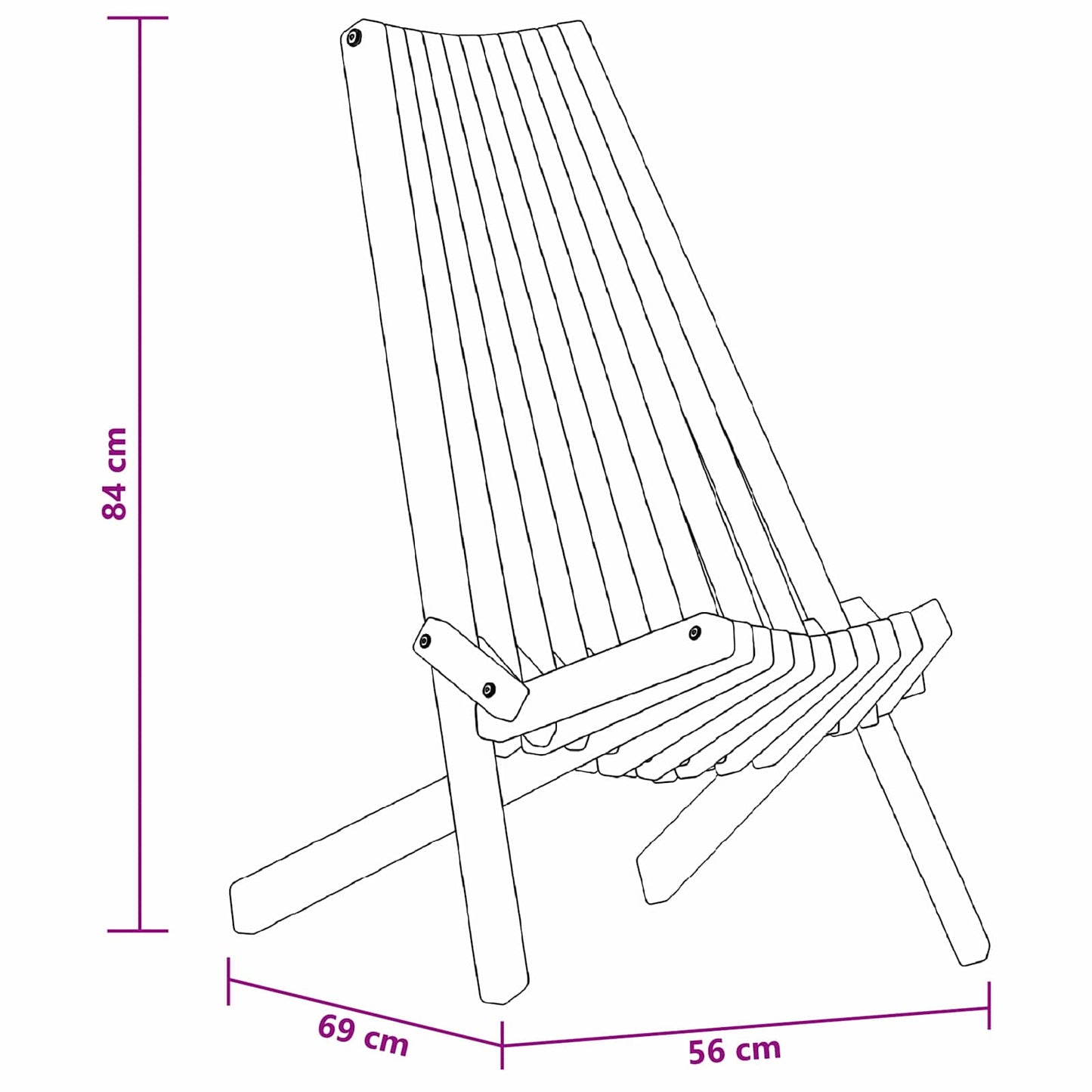 vidaXL Chair 2 pcs Brown 69 x 56 x 84 cm Solid Acacia Wood