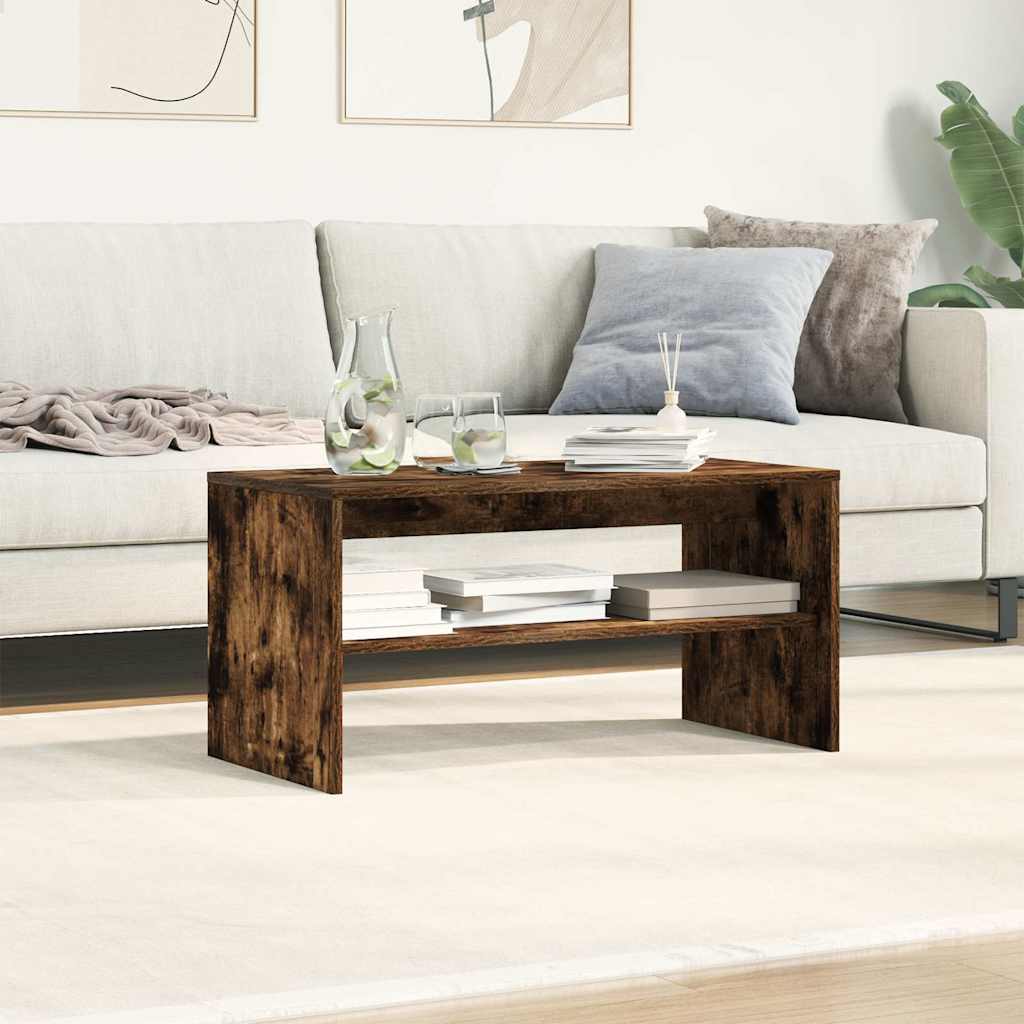 vidaXL TV Cabinet Smoked Oak 80x40x40 cm Engineered Wood