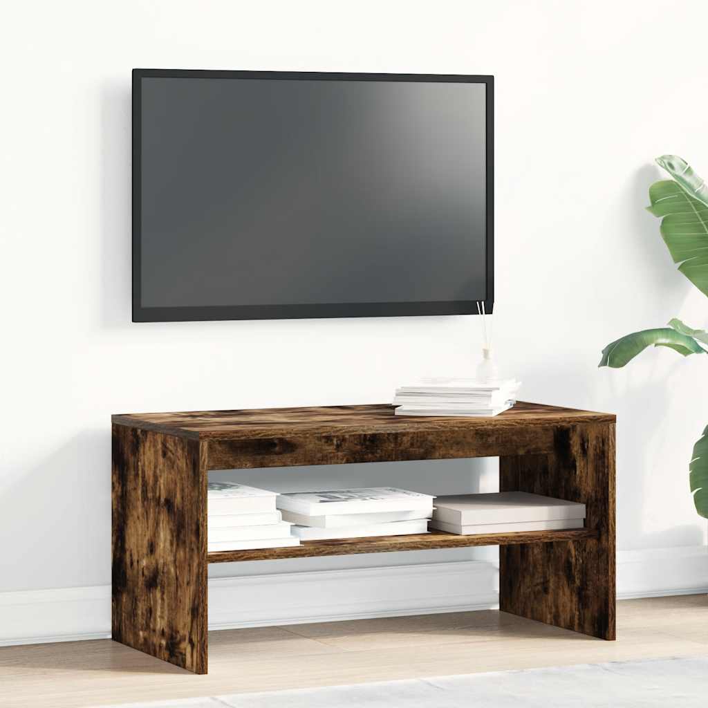 vidaXL TV Cabinet Smoked Oak 80x40x40 cm Engineered Wood