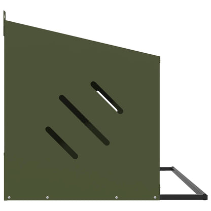 vidaXL Chicken Nesting Box with 4 Compartments Olive Green Metal
