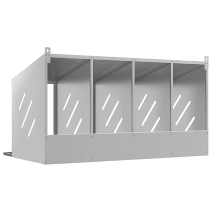 vidaXL Chicken Nesting Box with 4 Compartments Galvanized Silver Metal