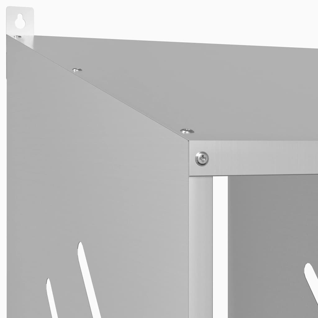 vidaXL Chicken Nesting Box with 4 Compartments Galvanized Silver Metal