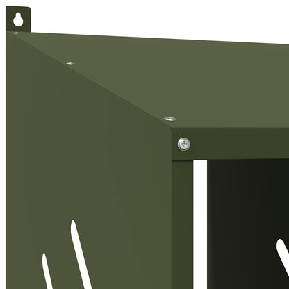 vidaXL Chicken Nesting Box with 3 Compartments Olive Green Metal