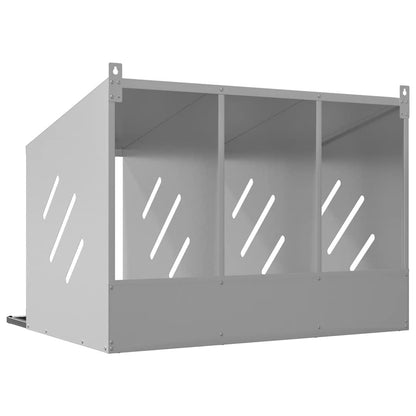 vidaXL Chicken Nesting Box with 3 Compartments Galvanized Silver Metal