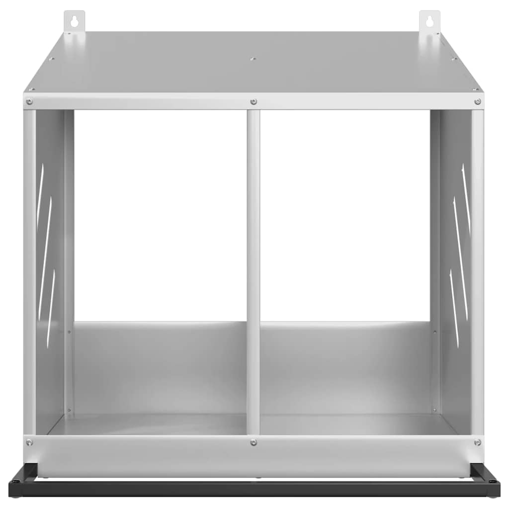 vidaXL Chicken Nesting Box with 2 Compartments Galvanized Silver Metal
