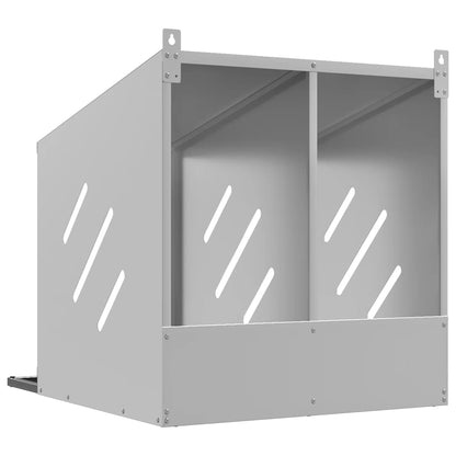 vidaXL Chicken Nesting Box with 2 Compartments Galvanized Silver Metal