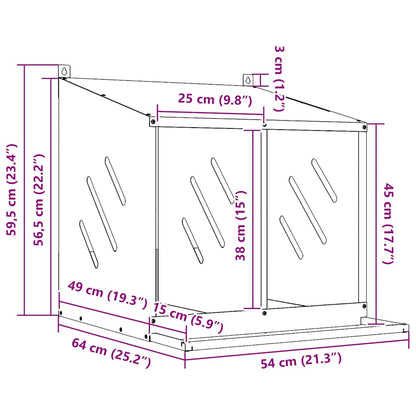 vidaXL Chicken Nesting Box with 2 Compartments Galvanized Silver Metal