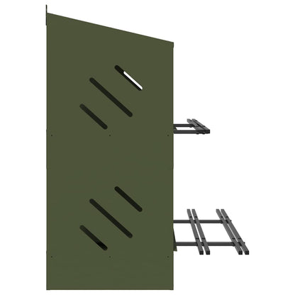 vidaXL Chicken Nesting Box with 8 Compartments Olive Green Metal
